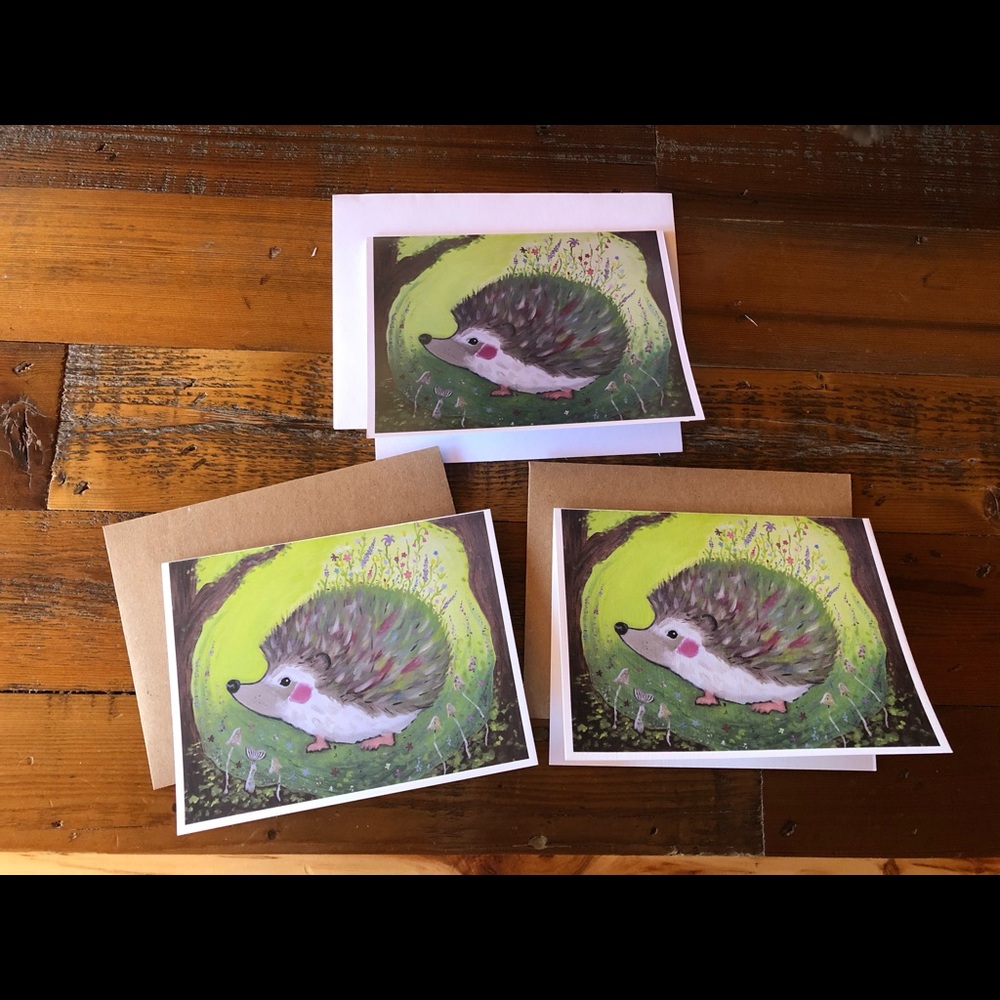 Woodland Critters Greeting Cards 5 Pack in Art Print of Original Oil Painting - Picture 4 of 16